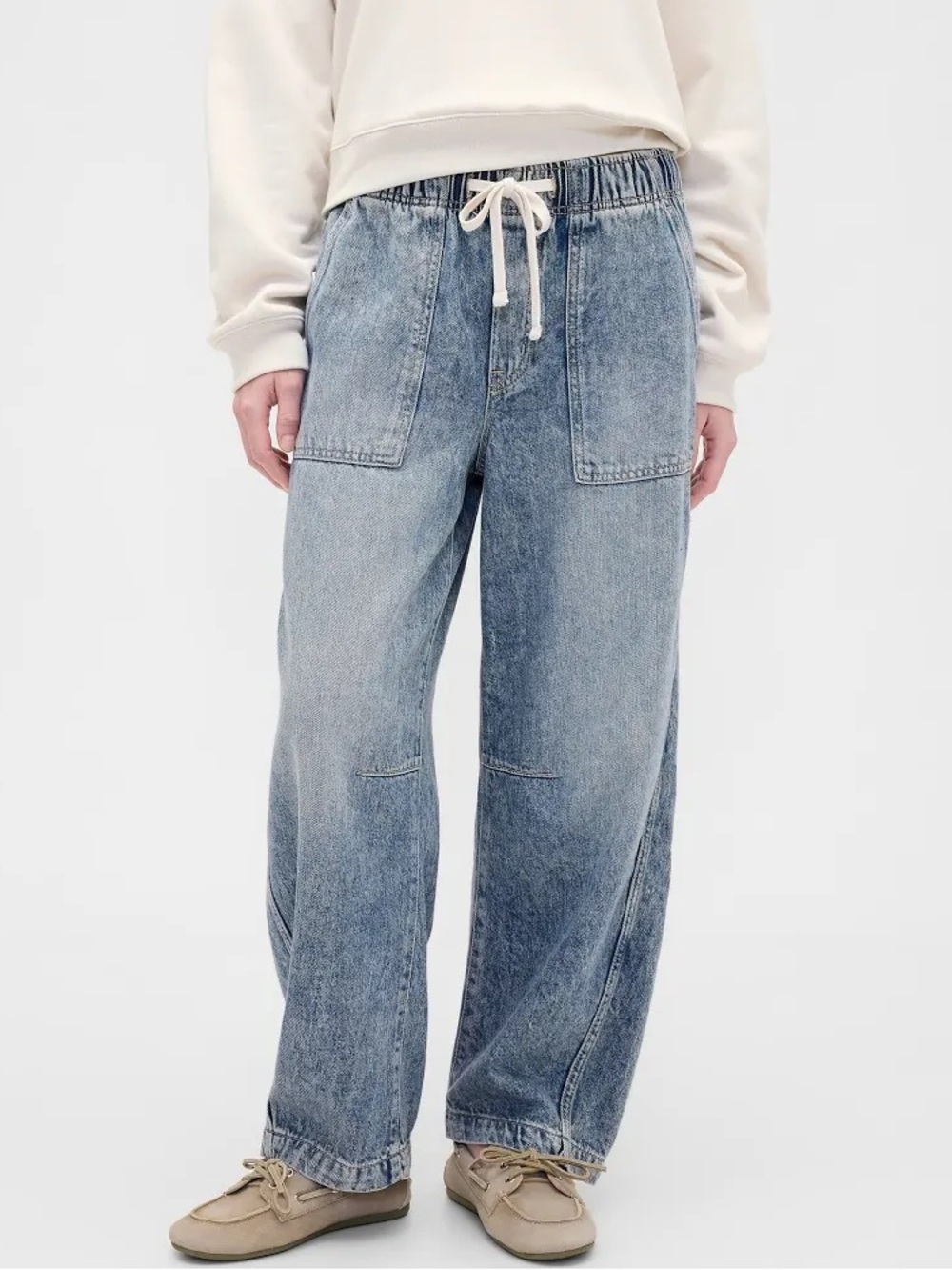 GAP Supersoft Pull-On Barrel Jeans- Size S